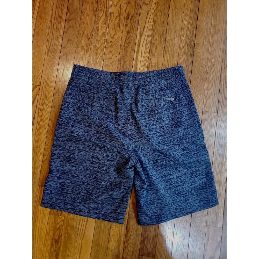Greg Norman for Tasso Elba Mens Golf Shorts Black Gray Space Dye Stretch Size 32